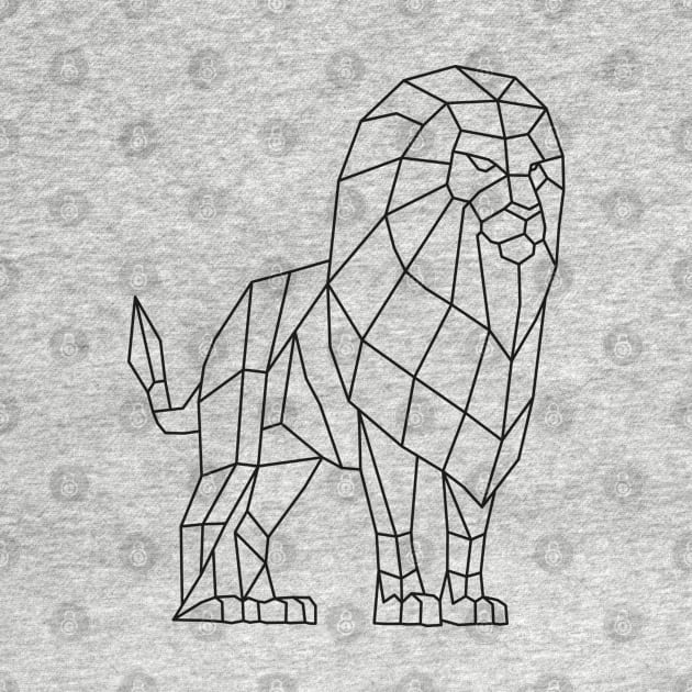 Origami Low Poly Lion by shaldesign